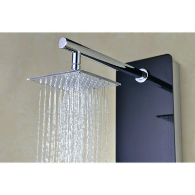 ANZZI Melody 59 in. 6-Jetted Shower Panel with Heavy Rain Shower and Spray Wand in Black Deco-Glass SP-AZ018