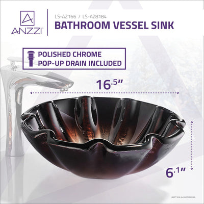 Stellar Series Deco-Glass Vessel Sink in Opal Crest LS-AZ166