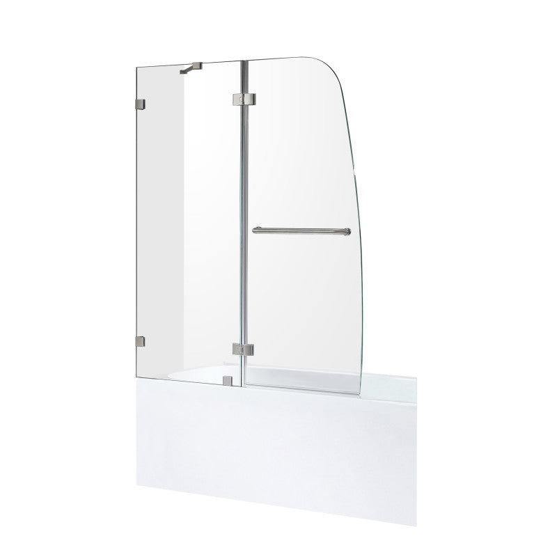 ANZZI Pacific Series 48 in. by 58 in. Frameless Hinged Tub Door SD-AZ8076-01BN