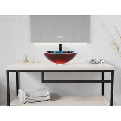 ANZZI Belissima Round Glass Vessel Bathroom Sink LS-AZ917