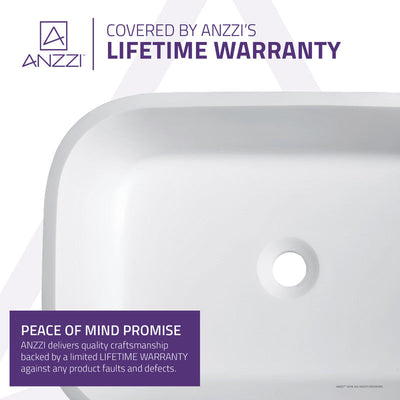 ANZZI Ajeet Solid Surface Vessel Sink in White LS-AZ301