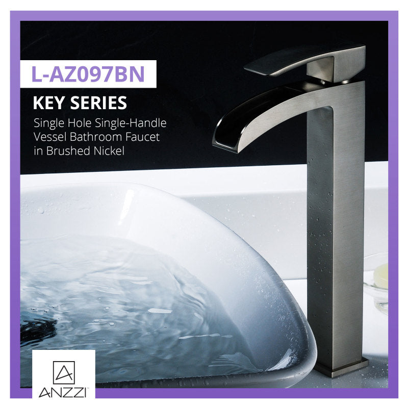 Key Series Single Hole Single-Handle Vessel Bathroom Faucet in Polished Chrome L-AZ097