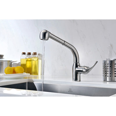 ANZZI Harbour Single-Handle Pull-Out Sprayer Kitchen Faucet in Brushed Nickel KF-AZ095