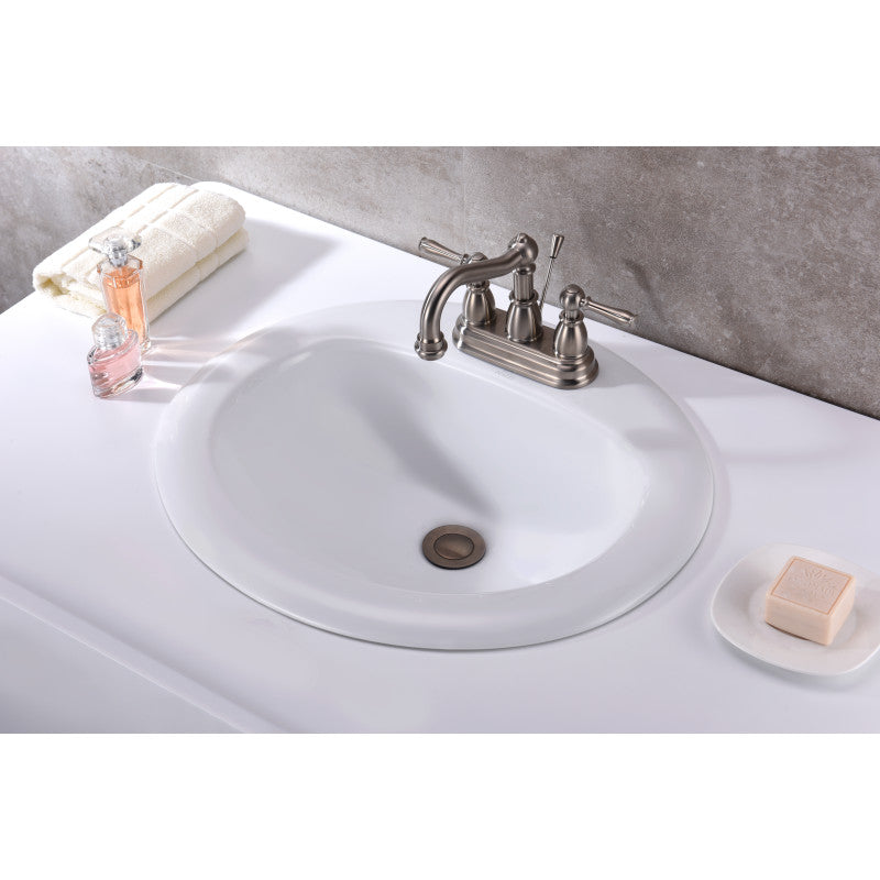 ANZZI Cadenza Series 20.5 in. Ceramic Drop In Sink Basin in White LS-AZ097