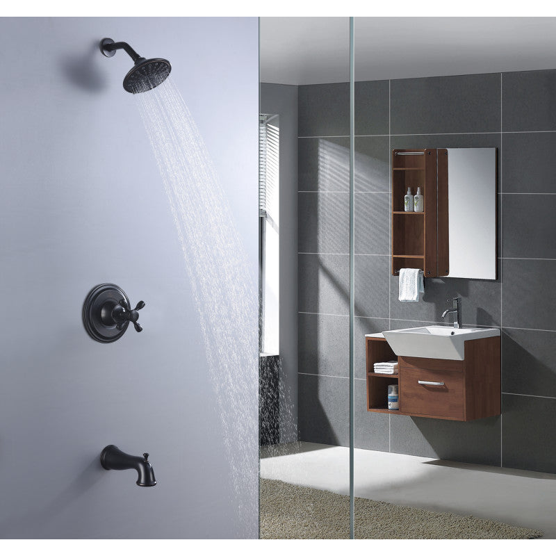 Mesto Series Single Handle Wall Mounted Showerhead and Bath Faucet Set in Oil Rubbed Bronze SH-AZ035