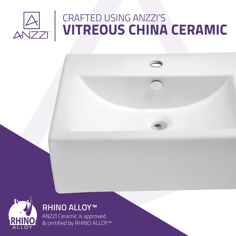 ANZZI Vitruvius Series Ceramic Vessel Sink in White LS-AZ116