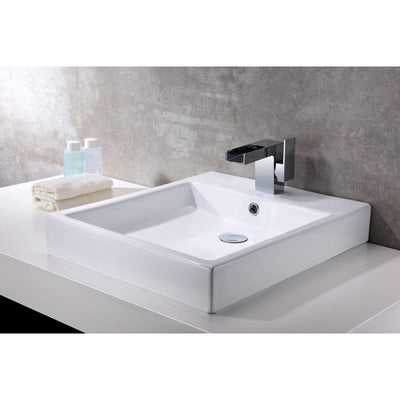 ANZZI Deux Series Ceramic Vessel Sink in White LS-AZ124