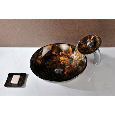 ANZZI Timbre Series Deco-Glass Vessel Sink Waterfall Faucet LS-AZ049