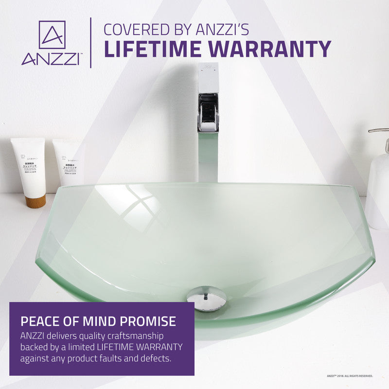 ANZZI Pendant Series Deco-Glass Vessel Sink in Lustrous Frosted LS-AZ085