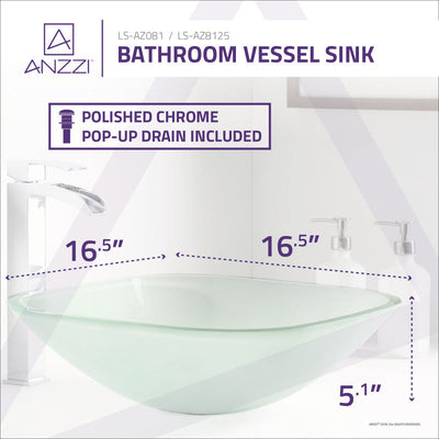 ANZZI Vista Series Deco-Glass Vessel Sink in Lustrous Frosted Finish LS-AZ081