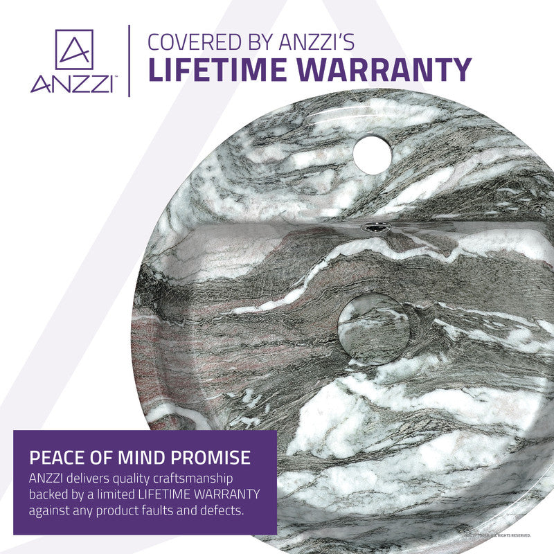 ANZZI Rhapsody Series Ceramic Vessel Sink in Neolith Marble Finish LS-AZ254