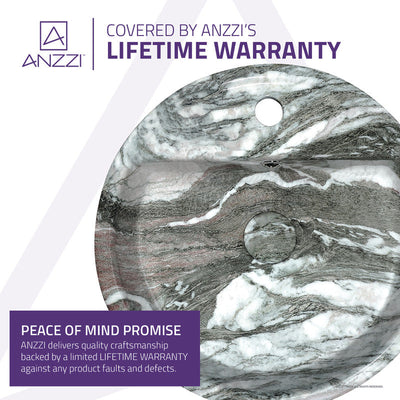 ANZZI Rhapsody Series Ceramic Vessel Sink in Neolith Marble Finish LS-AZ254