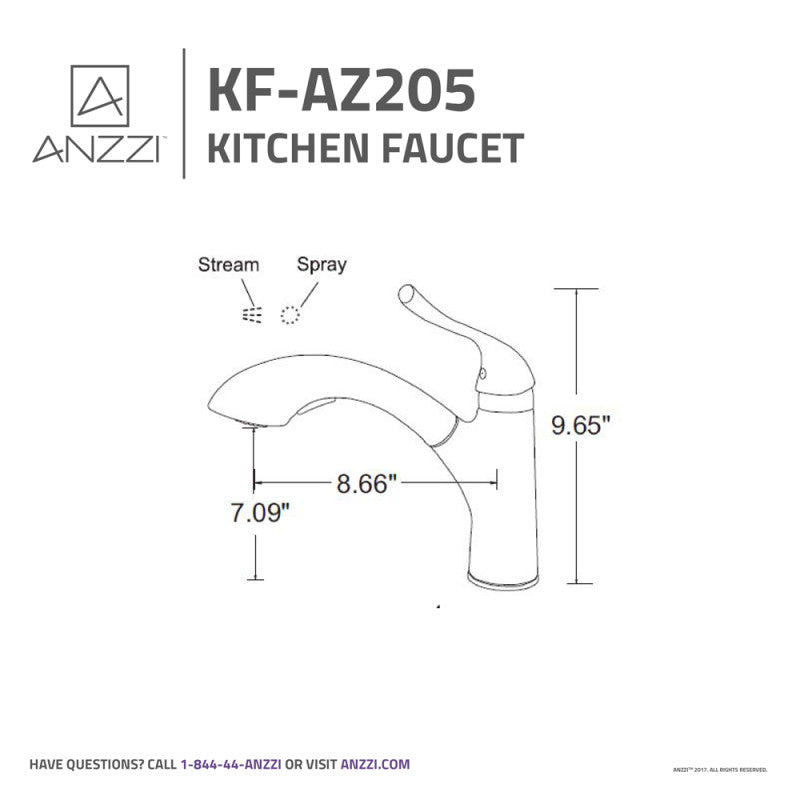 ANZZI Di Piazza Single-Handle Pull-Out Sprayer Kitchen Faucet KF-AZ205ORB