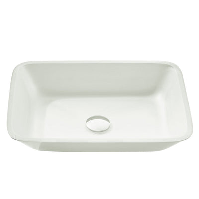 LS-AZ910 - ANZZI Innovio Rectangle Glass Vessel Bathroom Sink with White Finish