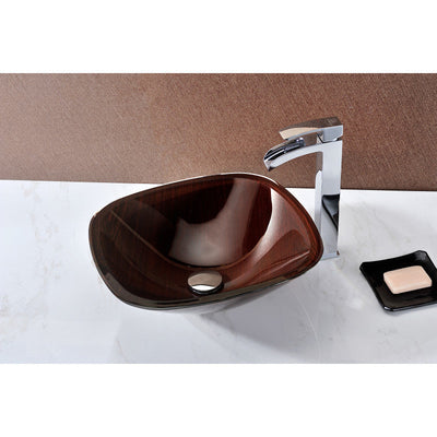 ANZZI Cansa Series Deco-Glass Vessel Sink in Rich Timber LS-AZ066