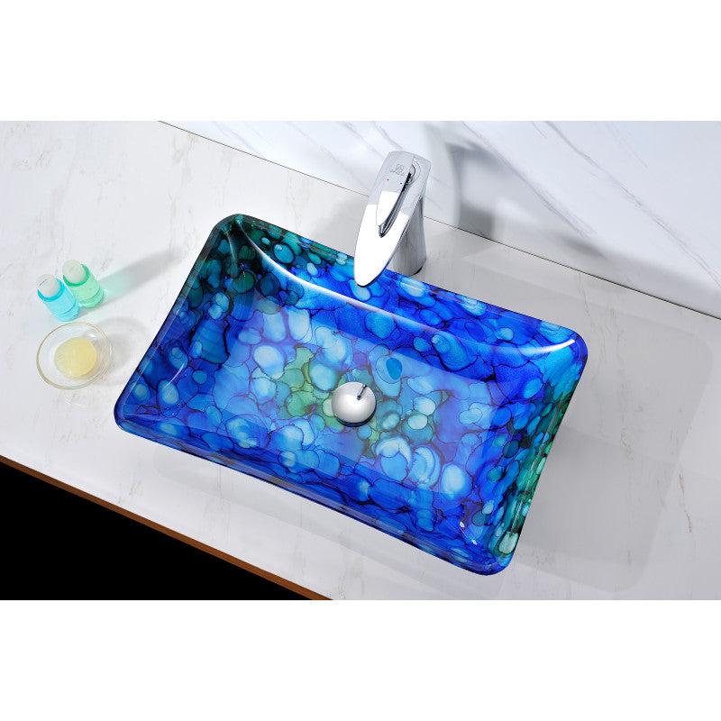 ANZZI Voce Series Deco-Glass Vessel Sink in Lustrous Blue LS-AZ040