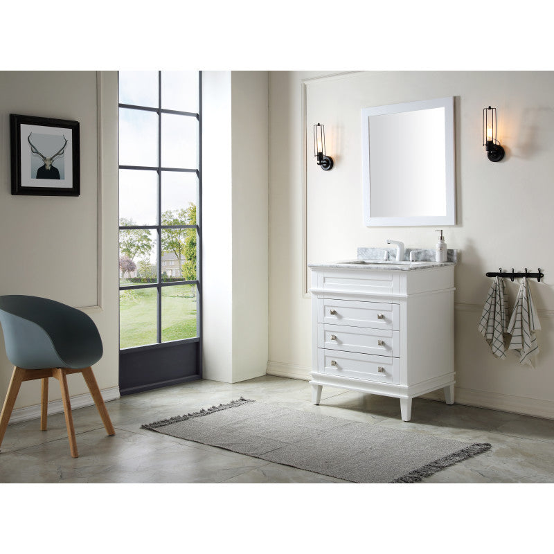 ANZZI Wineck 36 in. W x 35 in. H Bathroom Bath Vanity Set in Rich White V-WKG011-36