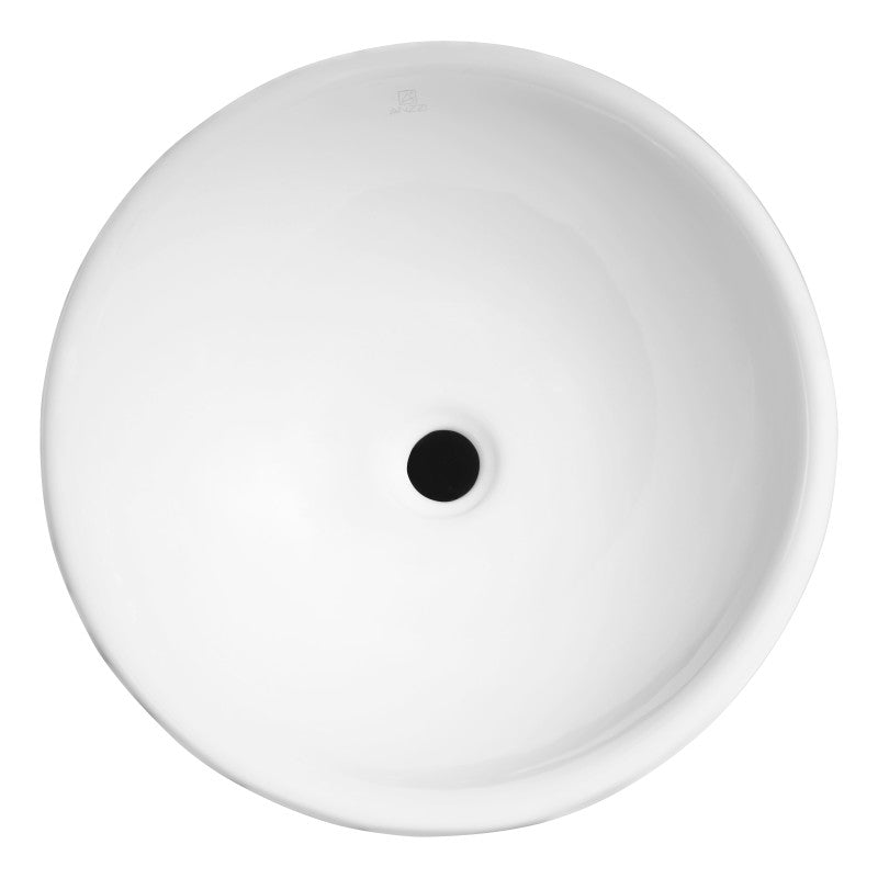 ANZZI Deux Series Ceramic Vessel Sink in White LS-AZ118