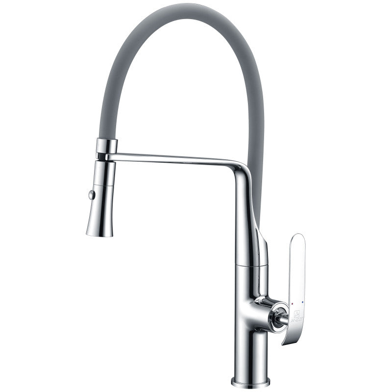 KF-AZ003 - ANZZI Accent Single Handle Pull-Down Sprayer Kitchen Faucet in Polished Chrome