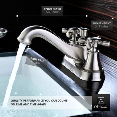 ANZZI Major Series 4 in. Centerset 2-Handle Mid-Arc Bathroom Faucet L-AZ006BN