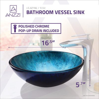 Arc Series Vessel Sink in Frosted Blue LS-AZ196