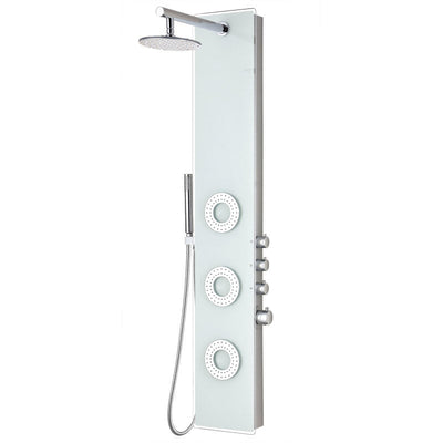SP-AZ031 - ANZZI Lynn 58 in. 3-Jetted Full Body Shower Panel with Heavy Rain Shower and Spray Wand in White