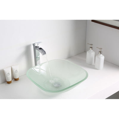 ANZZI Vista Series Deco-Glass Vessel Sink in Lustrous Frosted Finish LS-AZ081