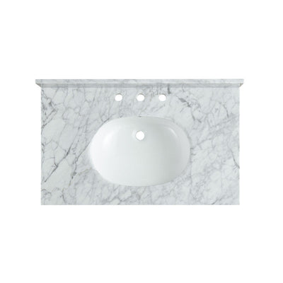 ANZZI Verona 34.5 in. Carrara White Counter Top with Single Basin CS-CTRSS01WH