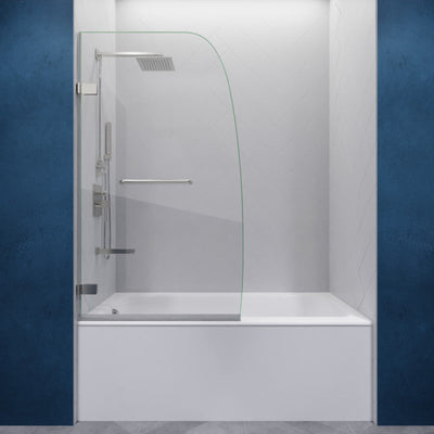 SD-AZ10-01BN - ANZZI Grand Series 31.5 in. by 56 in. Frameless Hinged Tub Door in Brushed Nickel