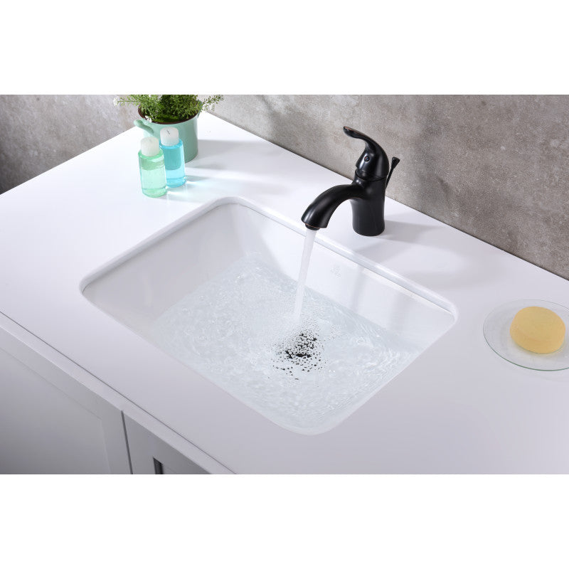 ANZZI Dahlia Series 20.5 in. Ceramic Undermount Sink Basin in White LS-AZ113