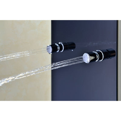 ANZZI Melody 59 in. 6-Jetted Shower Panel with Heavy Rain Shower and Spray Wand in Black Deco-Glass SP-AZ018