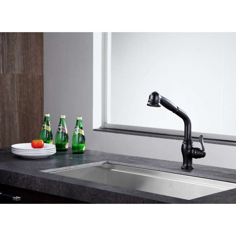 ANZZI Del Moro Single-Handle Pull-Out Sprayer Kitchen Faucet KF-AZ203BN