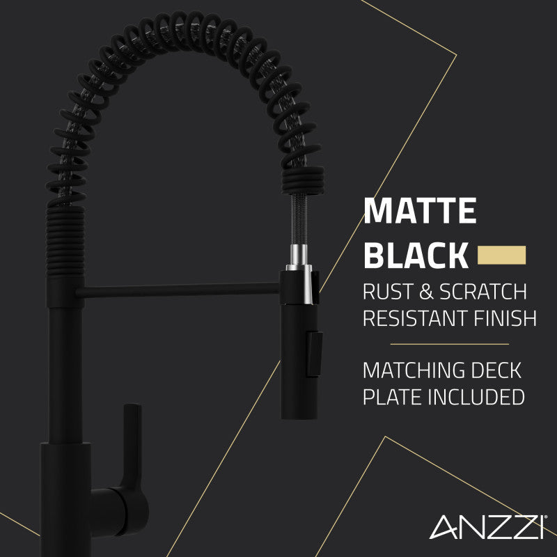 ANZZI Ola Hands Free Touchless 1-Handle Pull-Down Sprayer Kitchen Faucet with Motion Sense and Fan Sprayer KF-AZ303BN
