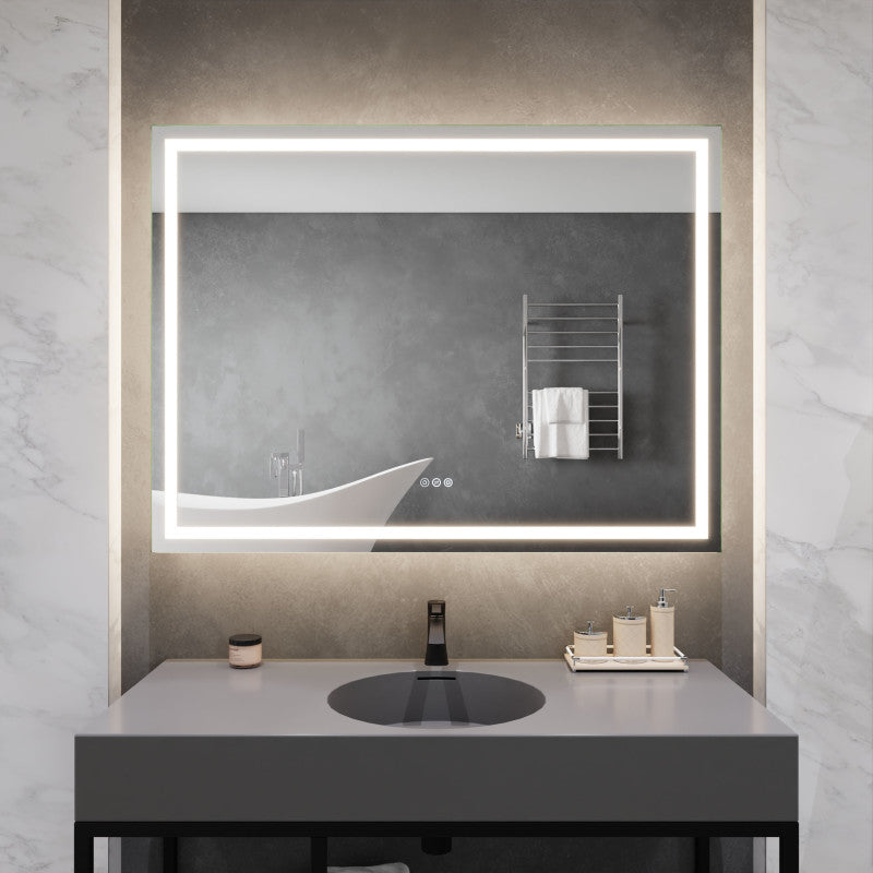 ANZZI 36-in. x 48-in. Frameless LED Front/Back Light Bathroom Mirror w/Defogger BA-LMDFX023AL