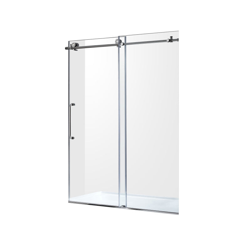 ANZZI Leon Series 48 in. by 76 in. Frameless Sliding Shower Door with Handle SD-AZ8077-01CH