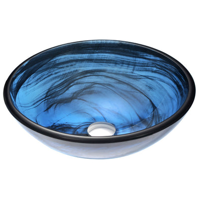 LS-AZ048 - ANZZI Soave Series Deco-Glass Vessel Sink in Sapphire Wisp