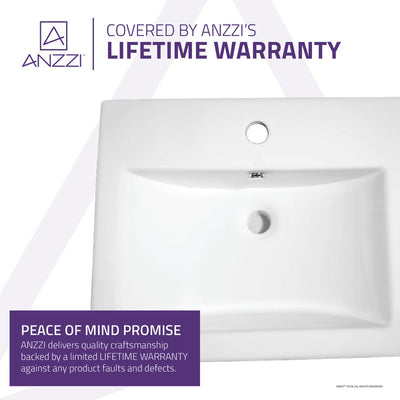 ANZZI Vitruvius Series Ceramic Vessel Sink in White LS-AZ116