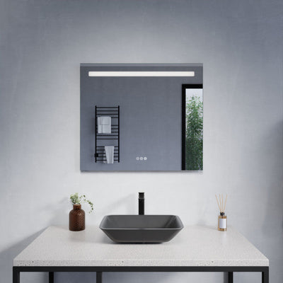 ANZZI 28-in. x 32-in. LED Front/Top/Bottom Light Bathroom Mirror with Defogger BA-LMDFX011AL