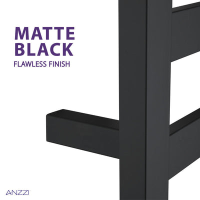 ANZZI Note 6-Bar Stainless Steel Wall Mounted Towel Warmer in Matte Black TW-AZ023MBK