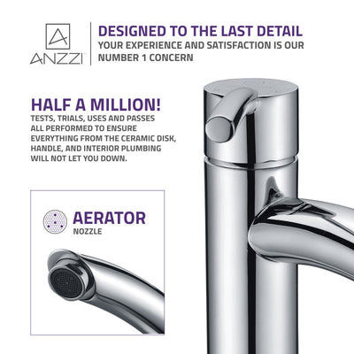 ANZZI Quartet Single Hole Single-Handle Bathroom Faucet L-AZ079