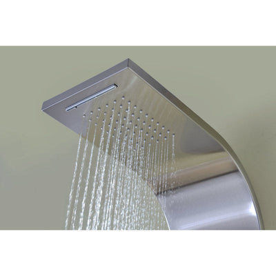 ANZZI Niagara 64 in. 2-Jetted Shower Panel with Heavy Rain Shower and Spray Wand in Brushed Steel SP-AZ023