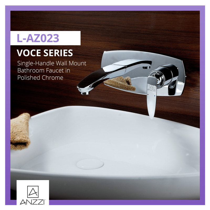 ANZZI Voce Series Single-Handle Wall Mount Bathroom Faucet L-AZ023