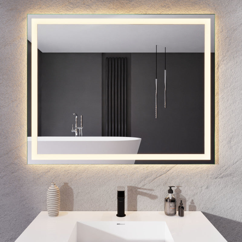 ANZZI 32-in. x 40-in. LED Front Lighting Bathroom Mirror with Defogger BA-LMDFX010AL