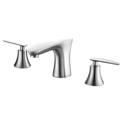 ANZZI Chord Series 8 in. Widespread 2-Handle Low-Arc Bathroom Faucet in Brushed Nickel L-AZ024BN
