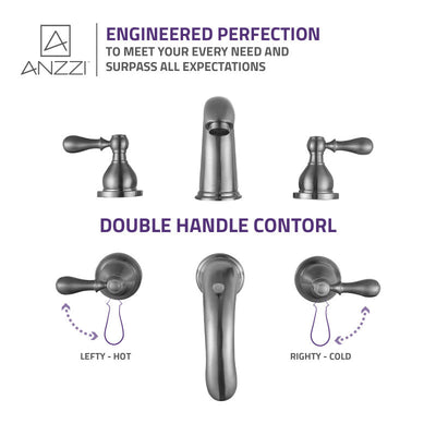 ANZZI Merchant 8 in. Widespread 2-Handle Bathroom Faucet in Brushed Nickel L-AZ137BN