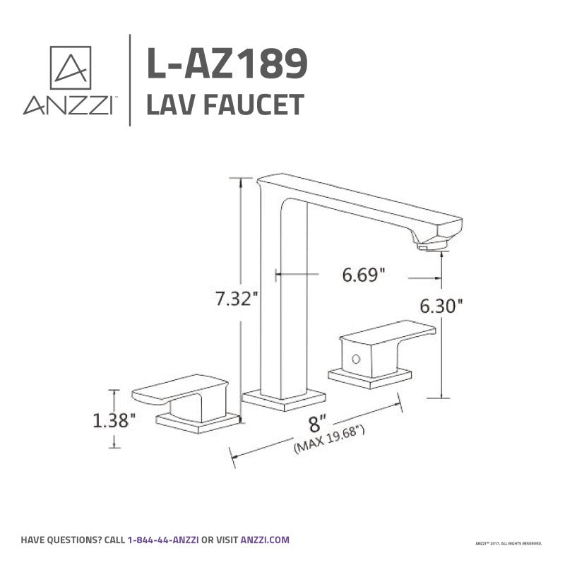 ANZZI Alpine 8 in. Widespread 2-Handle Bathroom Faucet in Oil Rubbed Bronze L-AZ189ORB
