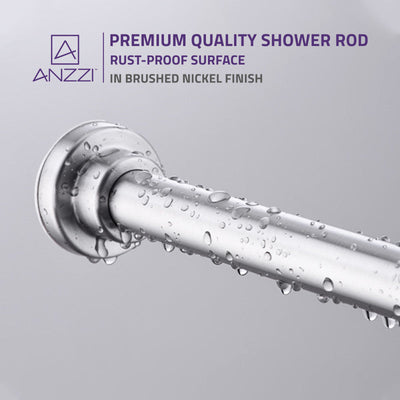 ANZZI 48-88 Inches Shower Curtain Rod with Shower Hooks AC-AZSR88CH