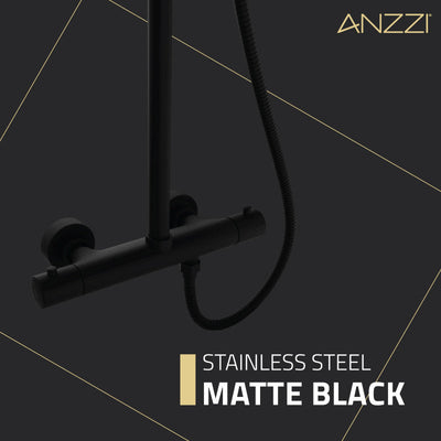 ANZZI Heavy Rainfall Stainless Steel Shower Bar with Hand Sprayer SH-AZ101MB