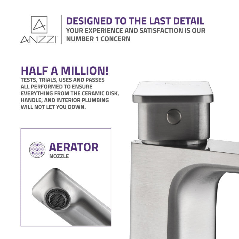 ANZZI Vibra Single Hole Single-Handle Bathroom Sink Faucet L-AZ103