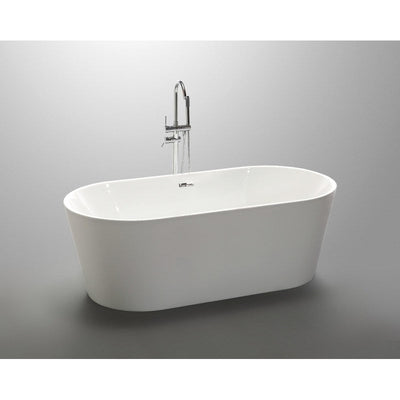 ANZZI Chand 59 in. Acrylic Flatbottom Freestanding Bathtub FT-AZ098-59